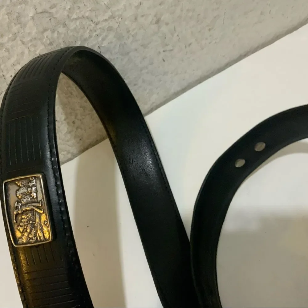 Onyx‎ Brighton Mens 36 Golf Belt  Black Leather Belt Metal Hardware